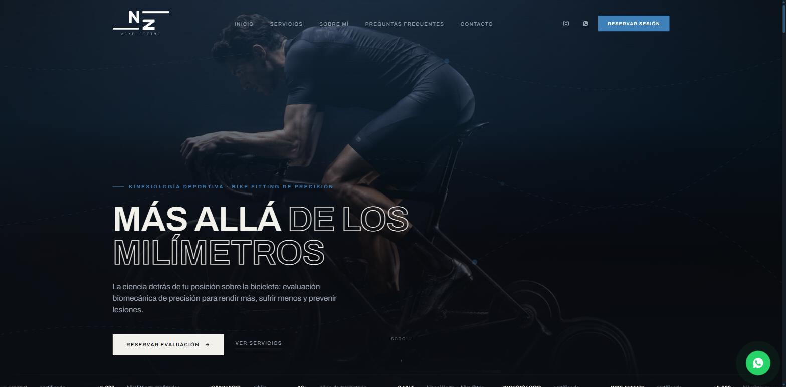 Portada del sitio de NZ Bikefitter